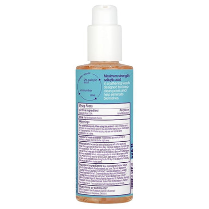 Pacifica Acne Defense Face Wash - Deep Pore Purifying Face Cleanser - w/ 2% Salicylic Acid, Pore Reducing Niacinamide & Inflammation Reducing Cucumber - for Sensitive Skin Vegan Dermatologist Tested