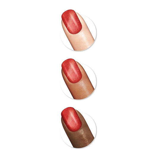 Sally Hansen Miracle Gel, Jolly Holly, Long Lasting, Gel-Like Formula, No UV Lamp Needed, Semi Opaque, Shimmery Red Nail Polish