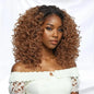 Felek 16inch Curly Middle Part Lace Front Wigs Mixed Honey Blonde Jerry Curl Wig T Lace Front Synthetic Pre-Plucked Deep Curly Lace Wigs For Black Women (T4/30)