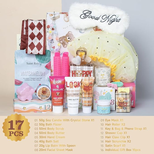 Holiday Beauty Advent Calendar Birthday Gifts for Women Self Care Gifts Get Well Soon Gifts, Bath and Body Gift Basket 15 Days of Countdown Calendar Gifts Skincare Sets for Teen Spa Gift Set