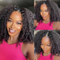 Beauty Forever Kinky Curly U Part Human Hair Wig 4x1 inch Small Leave Out,Curly Upgrade U Part Wig Human Hair Wigs for Women Glueless Clip In Wig 150% Density Natural Color 16 Inch