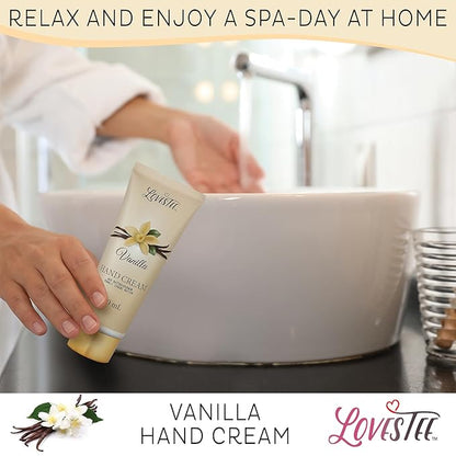 Mothers Day Gifts, Spa Basket for Women, Vanilla Bath & Body Set, Christmas & Birthday Gift, Includes Shower Gel, Body Lotion, Hand Cream, Body Scrub, Message Oil, Candle, Eye Mask, Confetti
