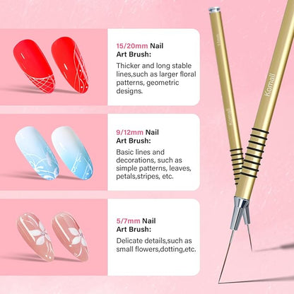 Nail art liner brushes, 6pcs