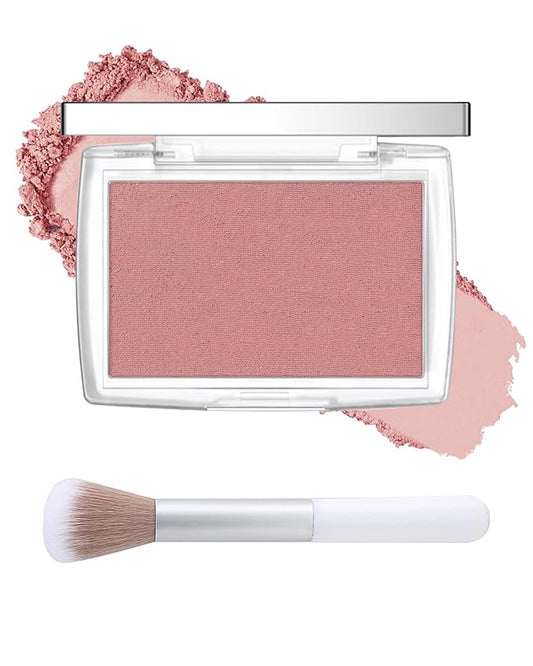 Powder Blush Palette, Matte Powder Makeup Blush for Cheeks, Natural Glow Face Blush Contour Palette, Lightweight, Smooth, Highly Pigmented Buildable Color, Long-lasting All-Day Face Enhancing-Rosewood