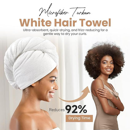 Curly Hair Essentials Set - Mist Spray Bottle For Styling, Detangler Brush, Scalp Massager For Hair Growth, Silicone Scrubber, Turban Towel For Women, Microfiber Wrap, Satin Sleeping Bonnet