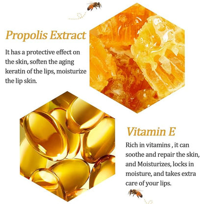8 PCS Bee Lip Balm Lip Mask Honey Pot, Propolis Lip Mask Overnight Moisturizing Lip Balm with Stick, Sleeping Lip Mask Hydrating Prevention Dry & Cracked,Reduce Lip Lines Lip Scrubs Exfoliato Lip Care