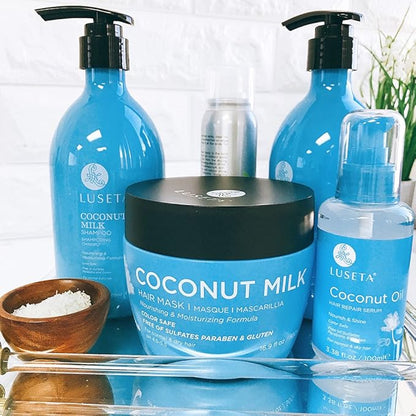 Luseta Coconut Milk Hair Mask 16.9 oz Hydrating Hair Treatment Repair & Restore Damaged Hair, Sulfate Free
