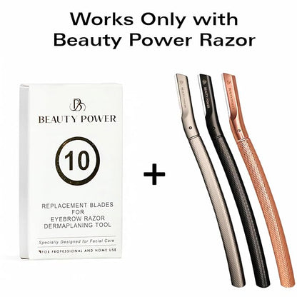 10 Eyebrow Razor Blades - Face Razors for Women & Men, Eyebrow Trimmer Shaper with Precision Cover, Facial Shaver & Dermaplaning Tool for Smooth Skin (Blades)