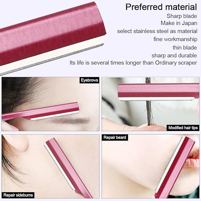 Eyebrow Razor, Eyebrow Razor Shaper for Men and Women, Grooming Shavers (red-10pcs)