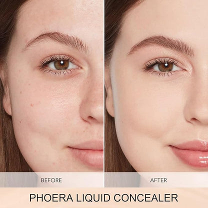 PHOERA Foundation Full Coverage,PHOERA Concealer Lightweight Full Coverage,PHOERA Complexion(102 Nude+102#NEUTRAL)