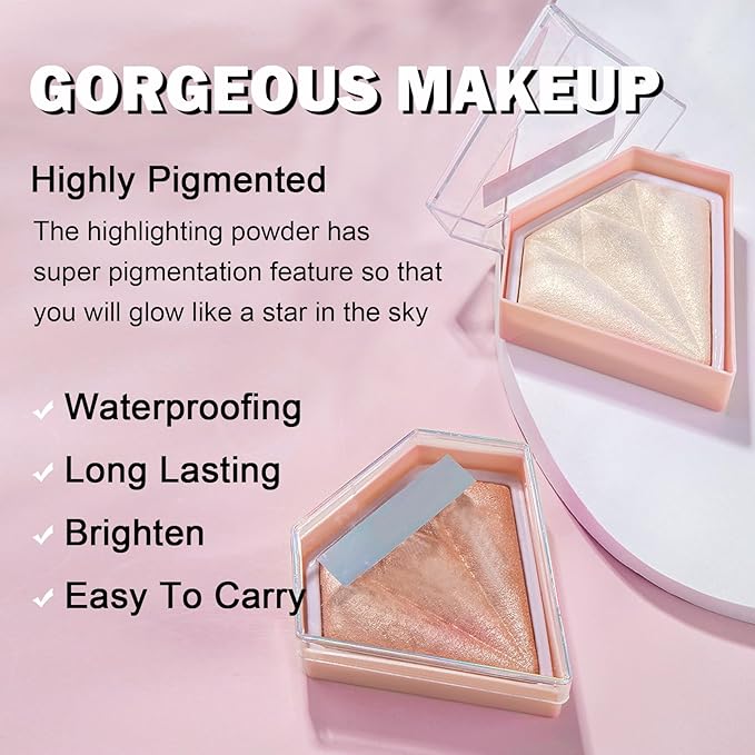 White Highlighter Makeup Palette Face Highlighter Powder Iluminadores Pearl White