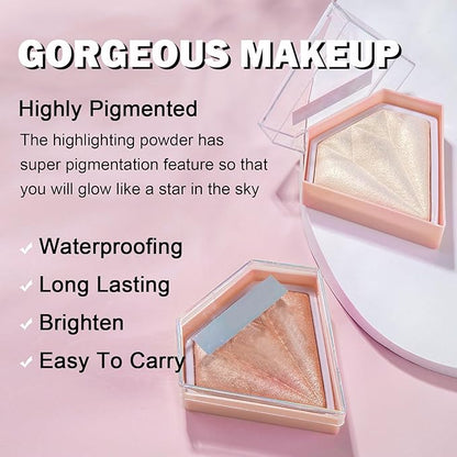 White Highlighter Makeup Palette Face Highlighter Powder Iluminadores Palette-inger Color 04 G