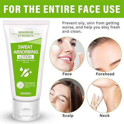 Face Antiperspirant, Face Sweat Blocker, Face No Sweat Lotion, Oily Skin Control, Anti Sweat for Men & Women, 60ml