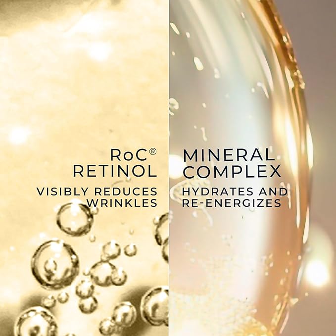 RoC Retinol Correxion Deep Wrinkle Retinol Face Serum with Ascorbic Acid, Daily Anti-Aging Skin Care Treatment for Fine Lines, Dark Spots, Acne Scars, 1 Ounce (Packaging May Vary)