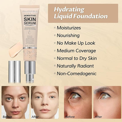 Phoera Foundation Makeup,Flawless Soft Matte Full Coverage with Porcelain, 1PC)