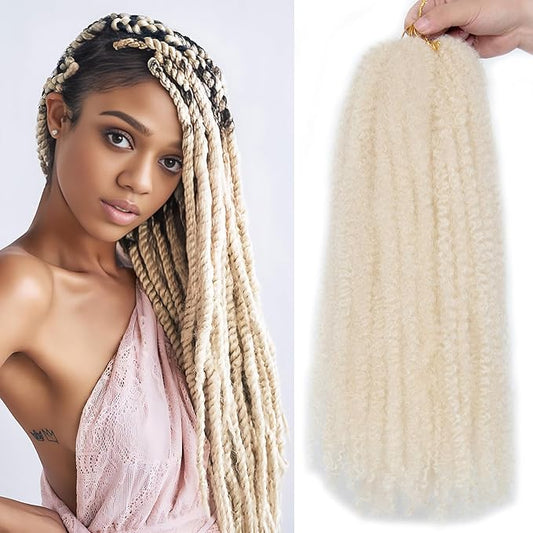 Marley Twist Braiding Hair 24 Inch 8 Packs – Long-Lasting Marley Hair, Fluffy&Tangle-Free Cuban Twist Hair for Braiding, Natural Look Synthetic Spring Afro Kinky Twist Hair Extensions (613)