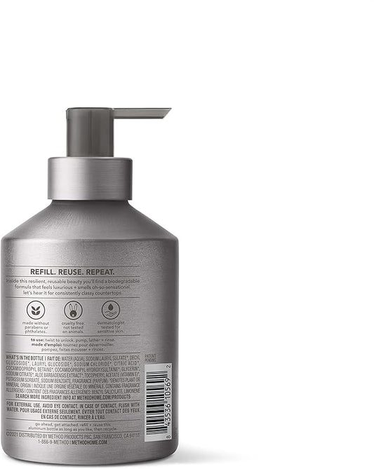 Method Gel Hand Soap, Violet + Lavender, Reusable Silver Aluminum Bottle, Biodegradable Formula, 12 oz (Pack of 3)