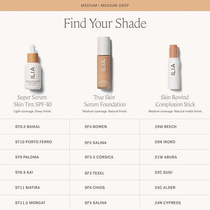 ILIA - Skin Rewind Complexion Stick - Foundation + Concealer + Skincare | Non-Toxic, Vegan, Cruelty-Free, Clean Makeup (21W - Abura, 0.35 oz | 10 g)