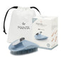 Manta Mirror Anti-Breakage Hairbrush – Travel Brush for Women, Gentle Wet & Dry Detangling Brush with Scalp Massager, Blue