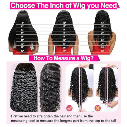 CHEETAHBEAUTY Deep Wave 13X6 HD Transparent Lace Front Wigs Human Hair Brazilian 10A Grade Deep Curly Human Hair Wigs for Black Women Pre Plucked with Baby Hair Natural Black 250% Density(30inch)