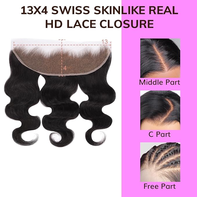 IDN BEAUTY SKINLIKE REAL HD 13x4 Lace Frontal 22 Inch Body Wave Closure Bleached Single Knots Ultra-thin Frontal Virgin Human Hair 0.1 mm Pre Plucked Hairline