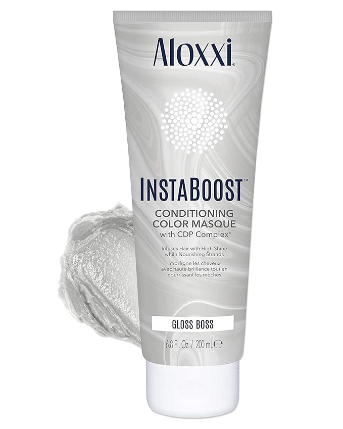 ALOXXI InstaBoost GLOSSY Color Depositing Conditioner Mask – Instant Temporary Hair Color Dye - Hair Color Masque for Deep Conditioning (Gloss Boss), 6.8 Fl Oz
