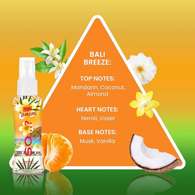 So...?…?… Escapes Body Mist Gift Set - Perfumes for Women - Everyday Body Spray for Women - Vegan, Cruelty-Free - Fragrance Gifts for Women - 6 pcs (Pack of 3)