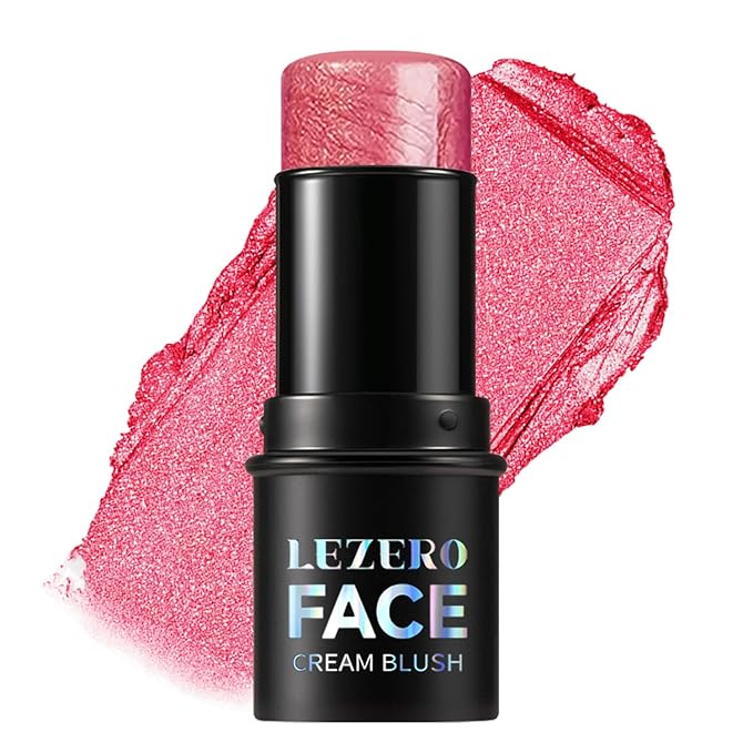 Blush Stick, Multi-use Blush Stick for Cheeks, Eyes, Lips, Silky Creamy Face Stick for Old Women & Mature Skin, Blendable and Buildable Color, Long Lasting Waterproof Non-greasy Formula (#03, Blush)