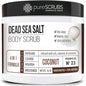 pureSCRUBS Premium Coconut Body Scrub Set - Large 16oz Dead Sea Salt Body Scrub With Infused Essential Oils & Nutrients, Includes Wooden Spoon, Loofah & Oatmeal Exfoliating Bar Soap