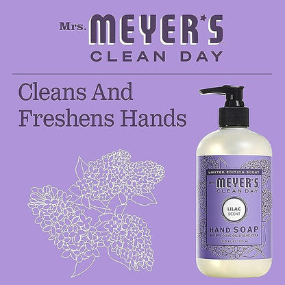 MRS. MEYER'S CLEAN DAY Liquid Hand Soap Bottle, Lilac, 12.5 Fl Oz (Pack of 6)