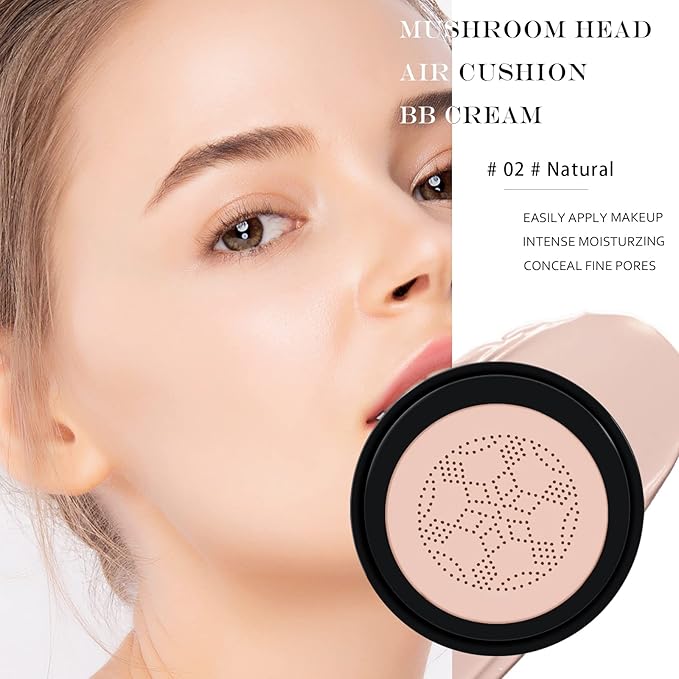 Ownest Mushroom Head Air Cushion BB Cream, Concealer Base Primer-Natural