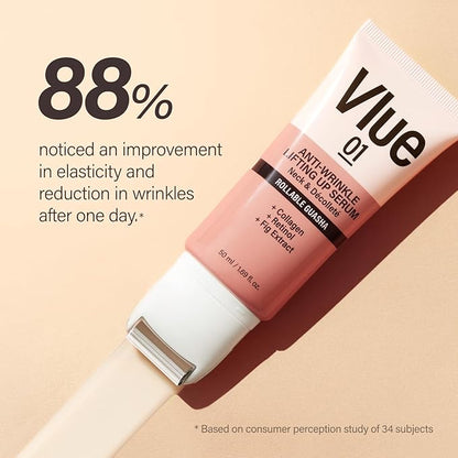 VLUE Retinol Guasha Neck Firming Cream - Anti-Aging Collagen & Fig Extract Moisturizer for Wrinkles & Sagging Skin, Hydrating & Lifting Neck & Décolleté Serum, Korean Skincare, 1.69 fl. oz.