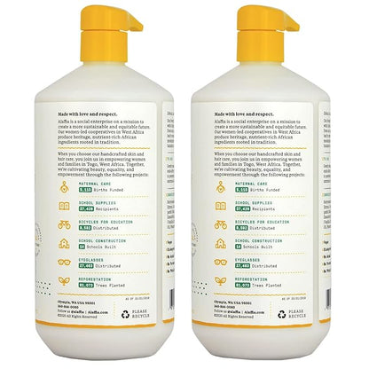 Alaffia EveryDay Shea Conditioner, Moisturizes, Restores and Protects, Made with Fair Trade Shea Butter, Cruelty Free, No Parabens, Vegan, Vanilla Mint, 2 Pack, 32 Fl Oz Ea