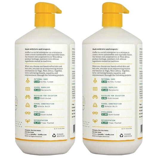Alaffia EveryDay Shea Conditioner, Moisturizes, Restores and Protects, Made with Fair Trade Shea Butter, Cruelty Free, No Parabens, Vegan, Vanilla Mint, 2 Pack, 32 Fl Oz Ea
