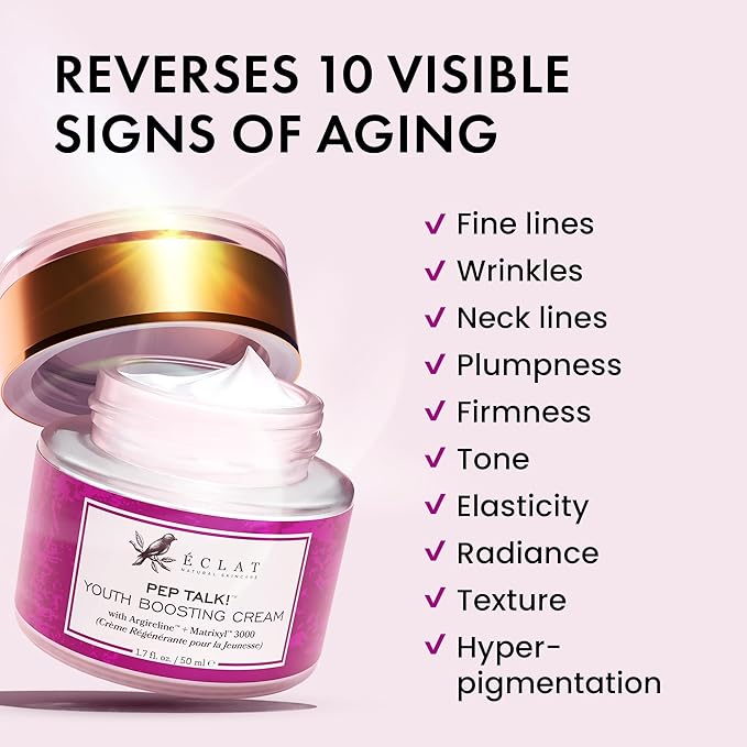 Eclat Skincare Anti Aging Face Cream - Hydrating Face Moisturizer with Collagen Peptides, Hyaluronic Acid, & Vitamins C+E - Improves Fine Lines and Wrinkles - Daily Facial Moisturizer 50 ml
