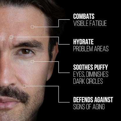 RUGGED & DAPPER Premium Men's Eye Cream | Age Defense for Dark Circles, Wrinkles & Puffy Eyes | Unscented | Hyaluronic Acid, Aloe + Argan Oil