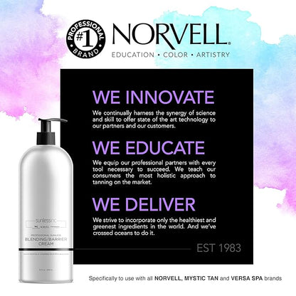 Norvell Pro Blending DHA Barrier Cream For Spray Tanning, 32 Fl. Oz.