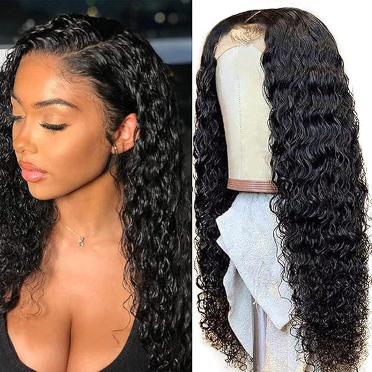 CHEETAHBEAUTY Deep Wave 13X6 HD Transparent Lace Front Wigs Human Hair Brazilian 10A Grade Deep Curly Human Hair Wigs for Black Women Pre Plucked with Baby Hair Natural Black 250% Density(20inch)
