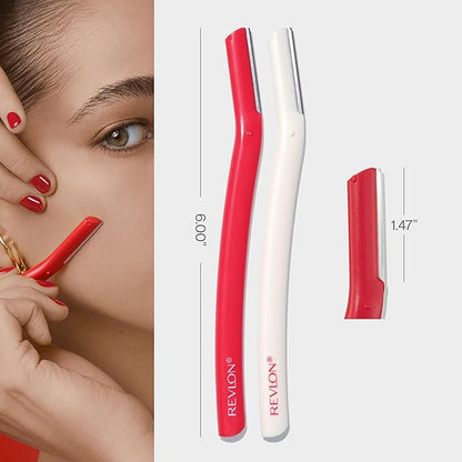 Revlon Face Defuzzers, High Precision Hair Removal and Dermaplaning Blade, Smooth Skin, Made with Stainless Steel, 2 Count
