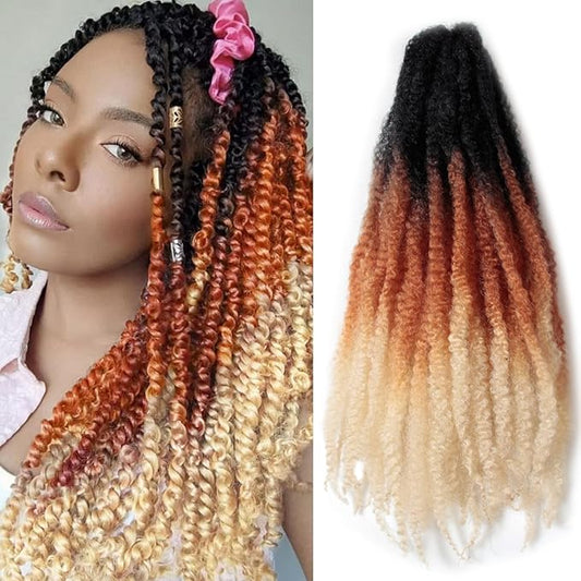 Marley Twist Braiding Hair 24 Inch 8 Packs – Long-Lasting Marley Hair, Fluffy&Tangle-Free Cuban Twist Hair for Braiding, Natural Look Synthetic Spring Afro Kinky Twist Hair Extensions (T1B/30/613)