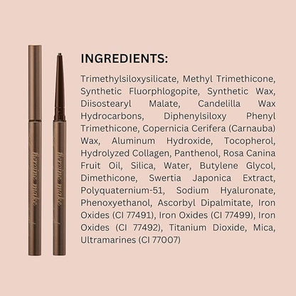 Heroine Make by KISSME Soft Define Waterproof Cream Pencil Eyeliner, Long-Lasting Natural Shades, 0.1g Punched Oval Core, 01 Natural Brown, 0.01oz
