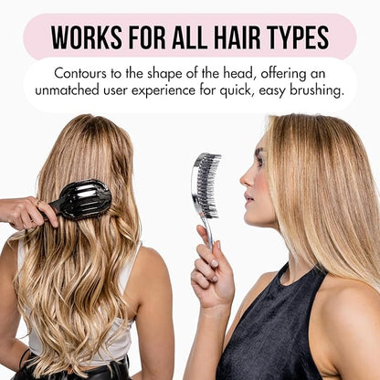 MOYOKO Detangler Brush for Curly, Thick & Straight Hair - Ergonomic Curved Detangling Hairbrush for Women & Girls, Prevents Hair Breakage, Wet & Dry Hairbrush (Unicorn)