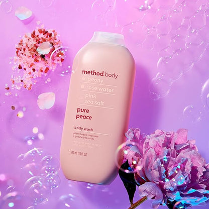 Method Body Wash, Pure Peace, Paraben and Phthalate Free, 18 oz (Pack of 6)