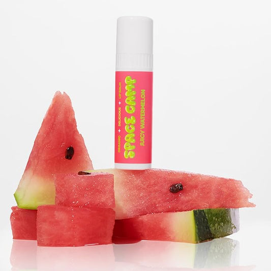 Space Camp Wellness Jumbo Lip Balm - Juicy Watermelon Organic Flavored Balm (2 Pack)