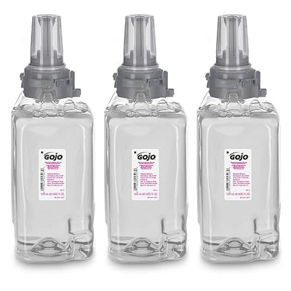 GOJO Antibacterial Foam Handwash, Plum Fragrance, 1250 mL Soap Refill ADX-12 Push-Style Dispenser (Pack of 3) - 8812-03