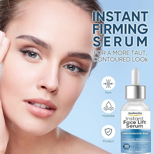 Instant Face Lift Serum, 2-Minute Temporary Skin Lifting & Tightening Serum for Women with Plant Extract, Visibly Firming Loose Sagging Skin for Face and Neck