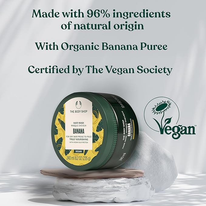 The Body Shop Banana Truly Nourishing Hair Mask, 8.2 Fl Oz (Vegan)