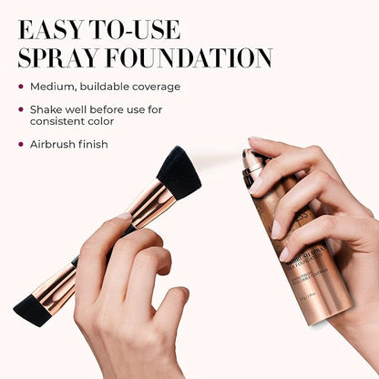 LUMINESS Silk Airbrush Spray Foundation & Buffing Brush Deep Rich)