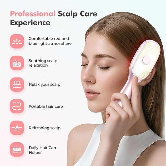 Rechargeable Nano Mist Hair Oil Applicator Brush | 3-in-1 Scalp Massager with Cooling Vibration & Hydrating Design | Effortless Detangling, Soothing Relaxation for All Hair Types