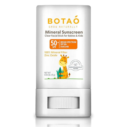 baby Mineral Sunscreen Stick 100% Zinc Oxide SPF 50+ Water Resistant UVA/UVB Protection Easy to Apply Fragrance Free, babies & kids, for sensetive skin, Unscented